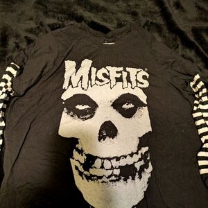 Torrid Misfits Graphic Tee with Striped Sleeves